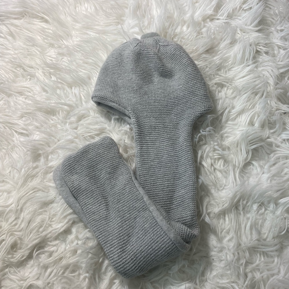 Gray hat scarf combo 50% cotton; 20% wool; 20% polyamide 10% Alpaca